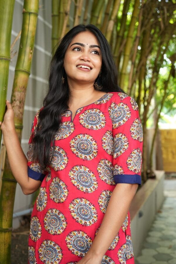 RED WITH BLUE PANT SET-W109