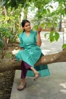 RAMAR GREEN WITH PURPLE BUTTA SET-W113