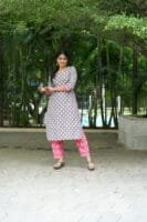 GRAY WITH PINK FLORAL DESIGNED SET-W108