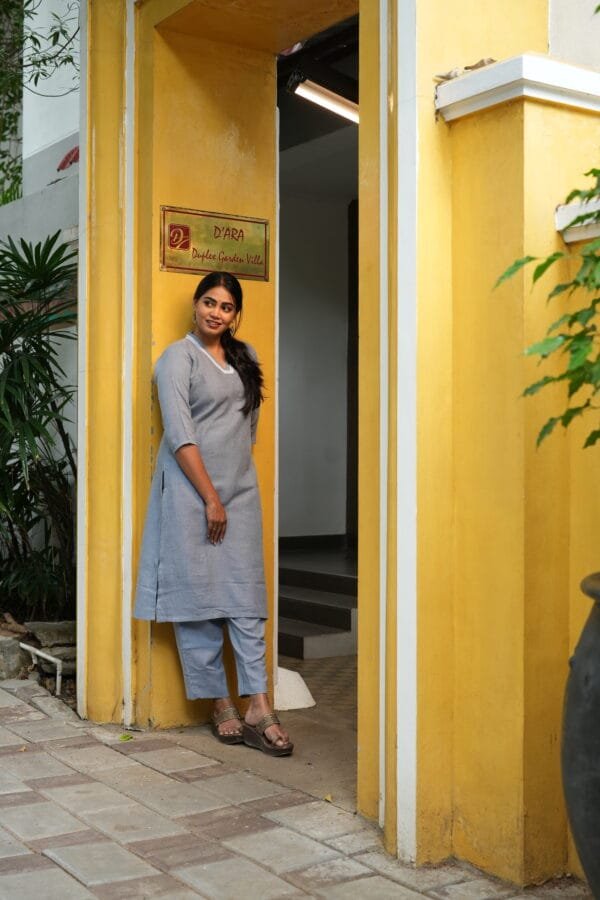 GRAY COLOR CO ORD SET-W103