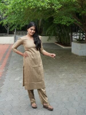 GOLDEN BROWN CO ORD SET-W111