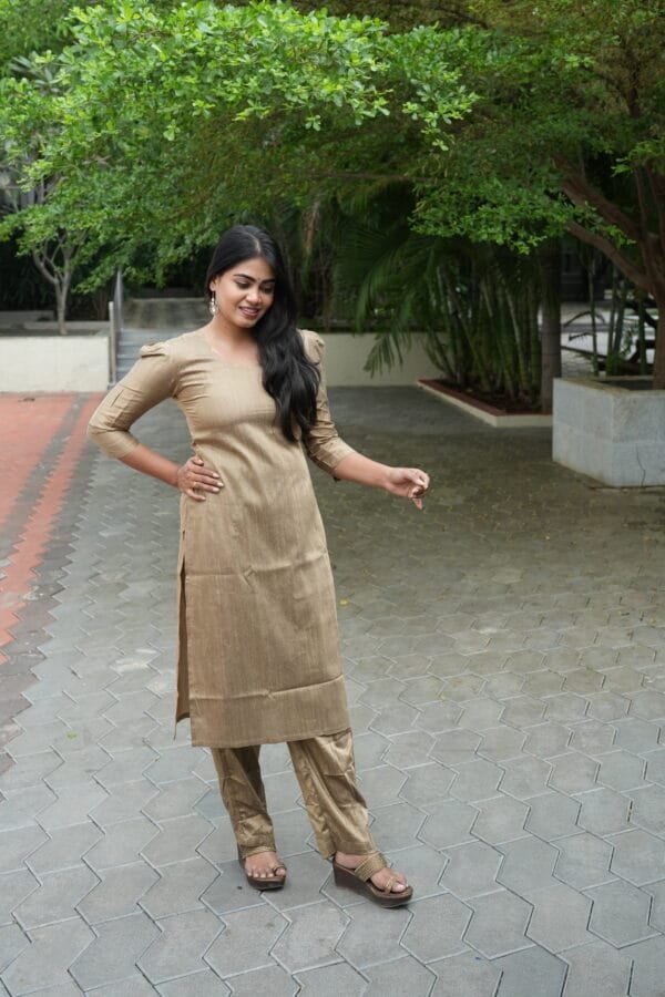 GOLDEN BROWN CO ORD SET-W111