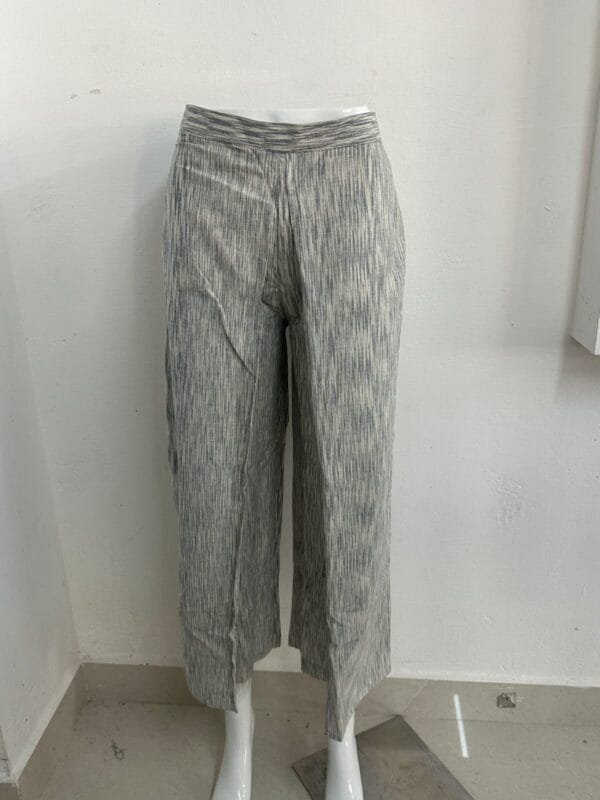 WHITE WITH GRAY COTTON PANT-STP30