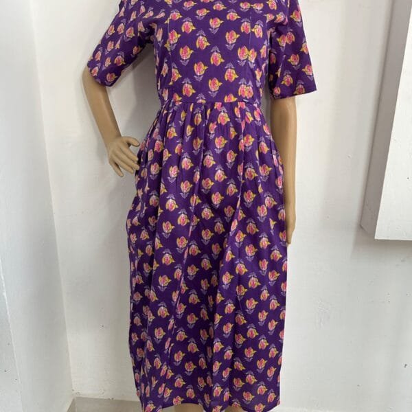 VIOLET WITH YELLOW FLOWER MATERNITY COTTON-M104