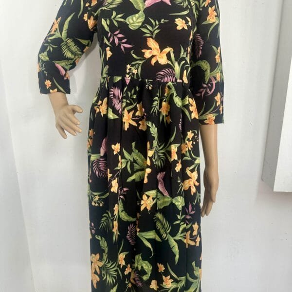 BLACK MATERNITY FROCK-M107