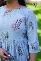 GRAY WITH BLACK PRINT FROCK-R102