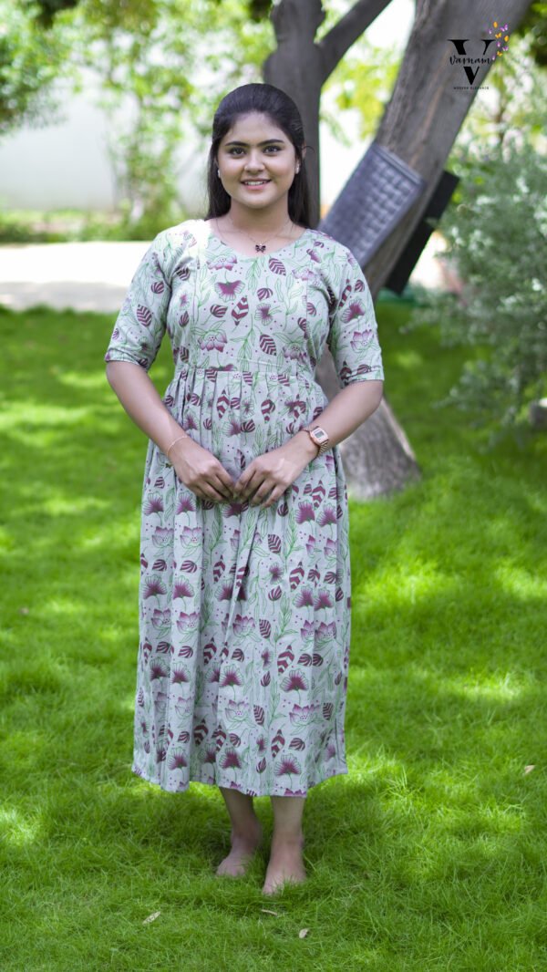 GRAY WITH MULTI CLR MATERNITY -M134