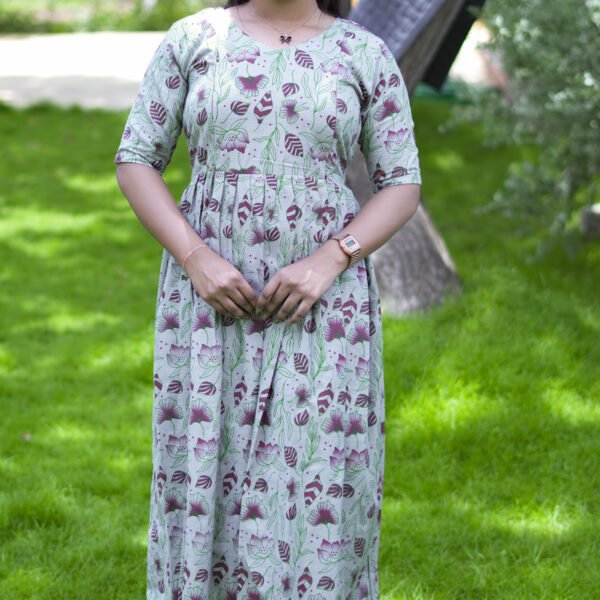 GRAY WITH MULTI CLR MATERNITY -M134