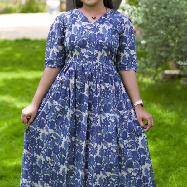 DARK BLUE MATERNITY FROCK-M135