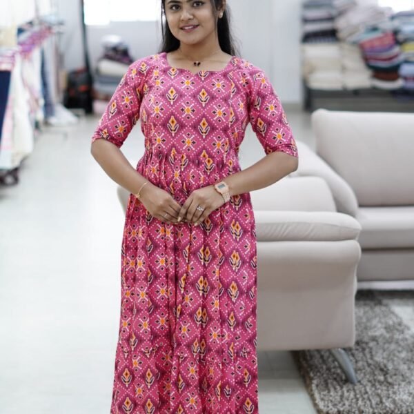 LIGHT PINK MATERNITY FROCK-M114