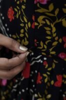 BLACK WITH YELLOW PRINT MATERNITY FROCK-M115