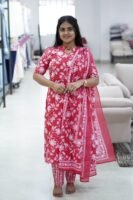 RED WITH WHITE FLORAL DESIGN-BST02