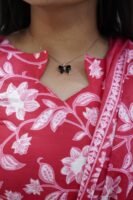 RED WITH WHITE FLORAL DESIGN-BST02