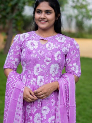 FROCK STYLE 3PCS SALWAR SUIT -BST23