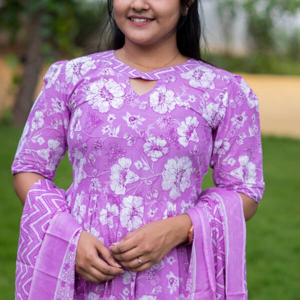 FROCK STYLE 3PCS SALWAR SUIT -BST23