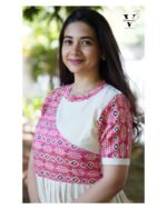 BEIGE AND PINK PRINT UMBERLLA FROCK -1499