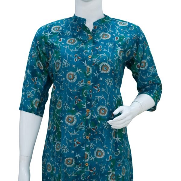RAMARBLUE WITH FLORAL DESIGN A-LINE KURTI-FK12
