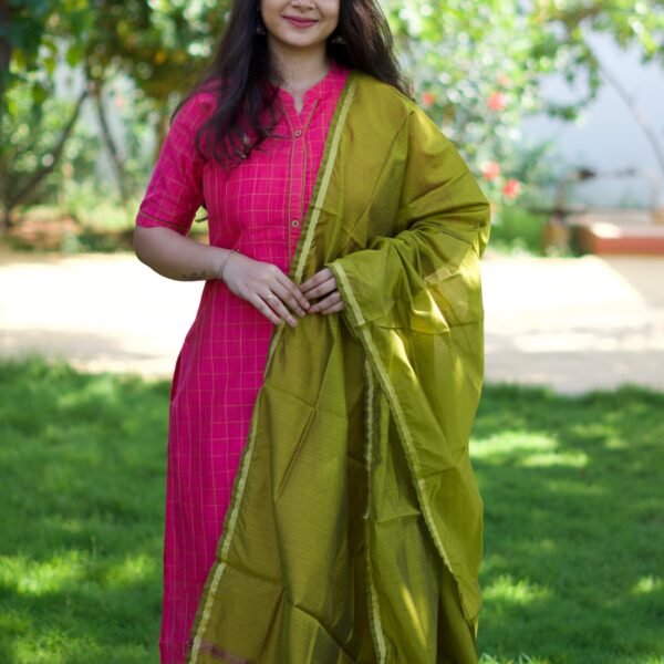 CHECKED PINK &PINK SALWAR SUIT-BST26