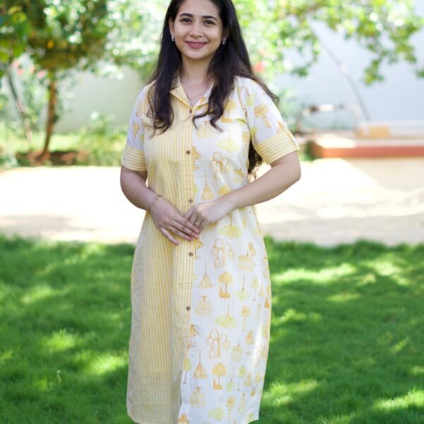 YELLOW WITH WHITE CO ORD SET -BST41