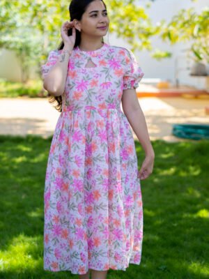 PINK WITH MULTI CLR HOCOBA -C122