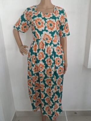 MULTI CLR WITH FLORAL MATERNITY FROCK-M139