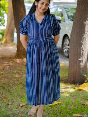 DARK BLUE WITH WHITE LINES-C115