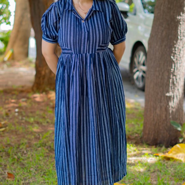 DARK BLUE WITH WHITE LINES-C115