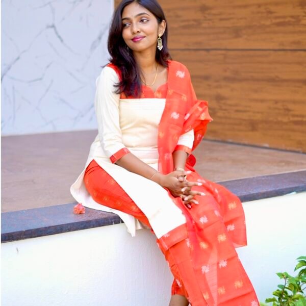 Raw silk salwar suit with top , pant n duppatta, full lining for the top - BST117