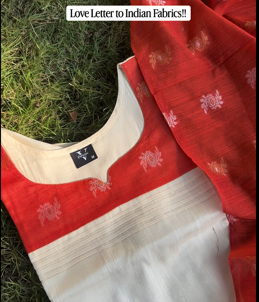 Raw silk salwar suit with top , pant n duppatta, full lining for the top