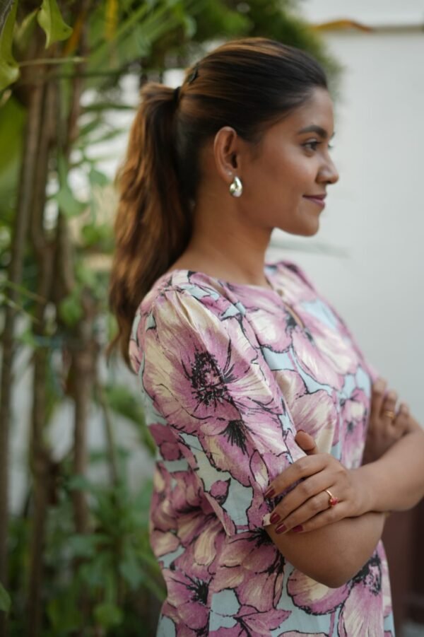 PINK FLORAL DESIGN KURTI-KU01