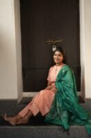 PINK WITH DARK GREEN-BST84