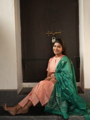 PINK WITH DARK GREEN-BST84