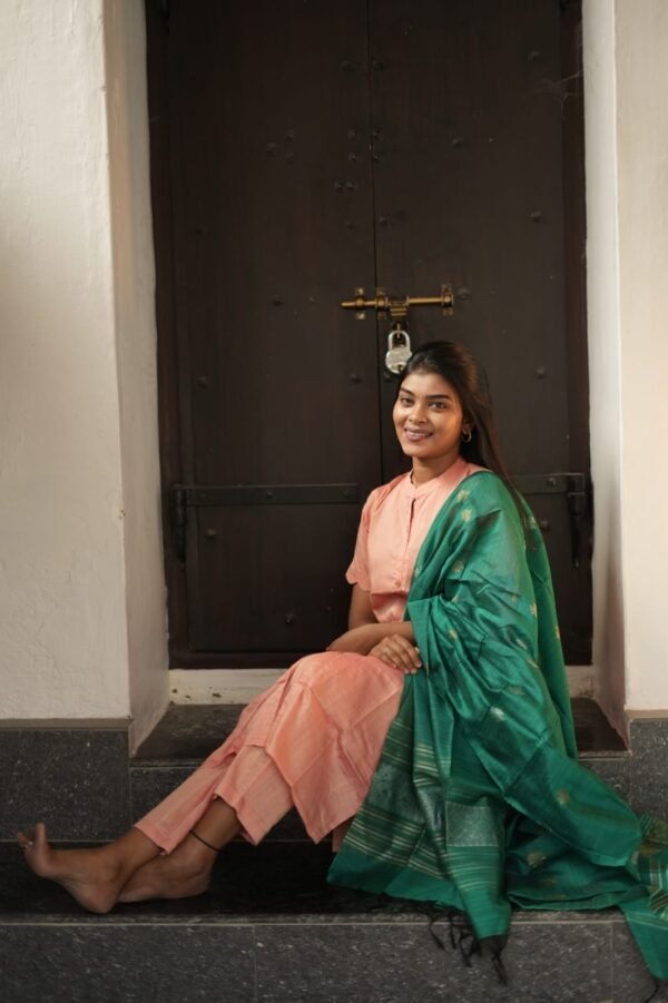 PINK WITH DARK GREEN-BST84