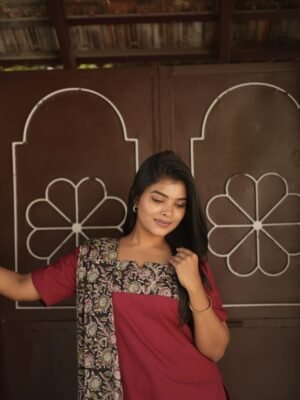 PLAIN RED WITH KALAMKARI-BST92