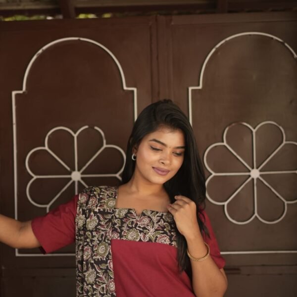 PLAIN RED WITH KALAMKARI-BST92