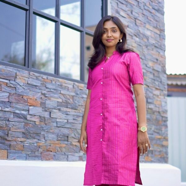 DARK PINK WITH SILVER LINES-CST13