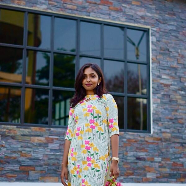 WHITE WITH MULTI FLOWER DESIGN-CST10