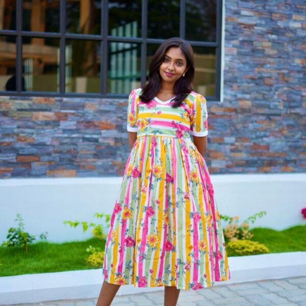 WHITE AND MULTI FLORAL DESIGN