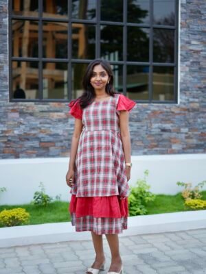 RED WITH CHECKED - FABRIC COTTON