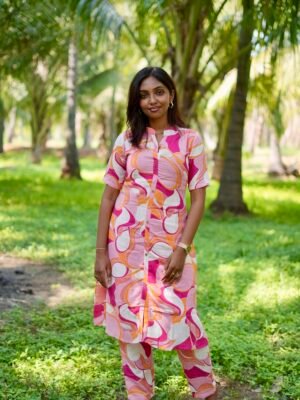 FLORAL PRIATED PINK CO-ORD SET - CST25