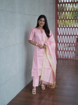 BABY PINK WITH BUTTA DESIGN - BST139