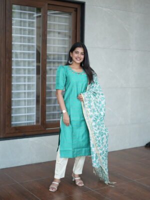 GREEN CHECKED & HALF WHITE - BST138