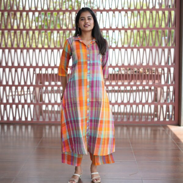 MULTI CLR ALINE KURTI CO-ORD SET - CST28